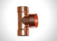 Copper Reducing Tee Customized Size Refrigeration Pipe Fittings Anti Corrosion